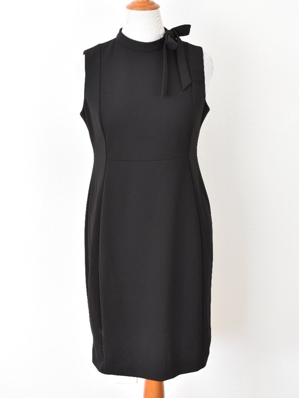 Calvin Klein Mock Tie Neck Sheath Dress Black - 14 - Picture 4 of 10